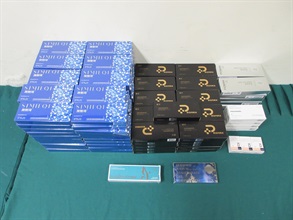 Hong Kong Customs has conducted special operations since late September to strengthen enforcement against sea smuggling activities to Macao by river trade vessels and seized a large batch of smuggled goods with an estimated market value of over $77 million. Photo shows some of the suspected smuggled goods seized.