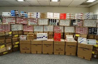 Illicit cigarettes seized by the Customs today (November 17).