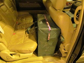 Some of the suspected illicit cigarettes found in the cross-boundary private car.