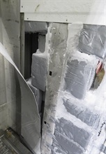 Hong Kong Customs seized about 135 kilograms of suspected cocaine with an estimated market value of about $140 million at the Kwai Chung Customhouse Cargo Examination Compound on January 10. Photo shows the suspected cocaine discovered by Customs officers inside the refrigerator compartments at the extreme front of the seaborne container involved in the case.