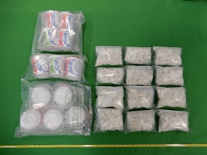 Hong Kong Customs seized a total of about 3.5 kilograms of suspected heroin and about 810 grams of suspected cocaine with an estimated market value of about $3.6 million in total at Hong Kong International Airport yesterday (March 9) and today (March 10). Photo shows the suspected heroin seized.