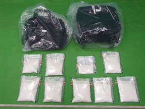 Hong Kong Customs today (March 12) seized about 4 kilograms of suspected cocaine with an estimated market value of about $4.2 million at Hong Kong International Airport.