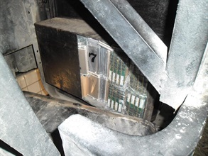 Smartphones and computer random access memory were found by Customs in a false compartment inside the fuel tank of a lorry.