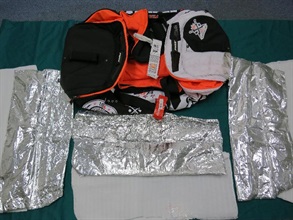 The cocaine was concealed in the false compartment of the travel bag.