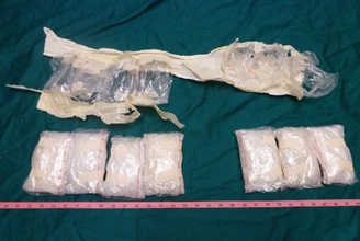 Photo shows methamphetamine seized by Hong Kong Customs at the Hong Kong International Airport.