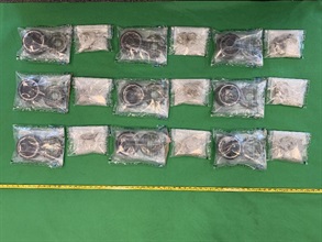 Hong Kong Customs yesterday (June 29) seized about 1 kilogram of suspected methamphetamine with an estimated market value of about $650,000 in Jordan.